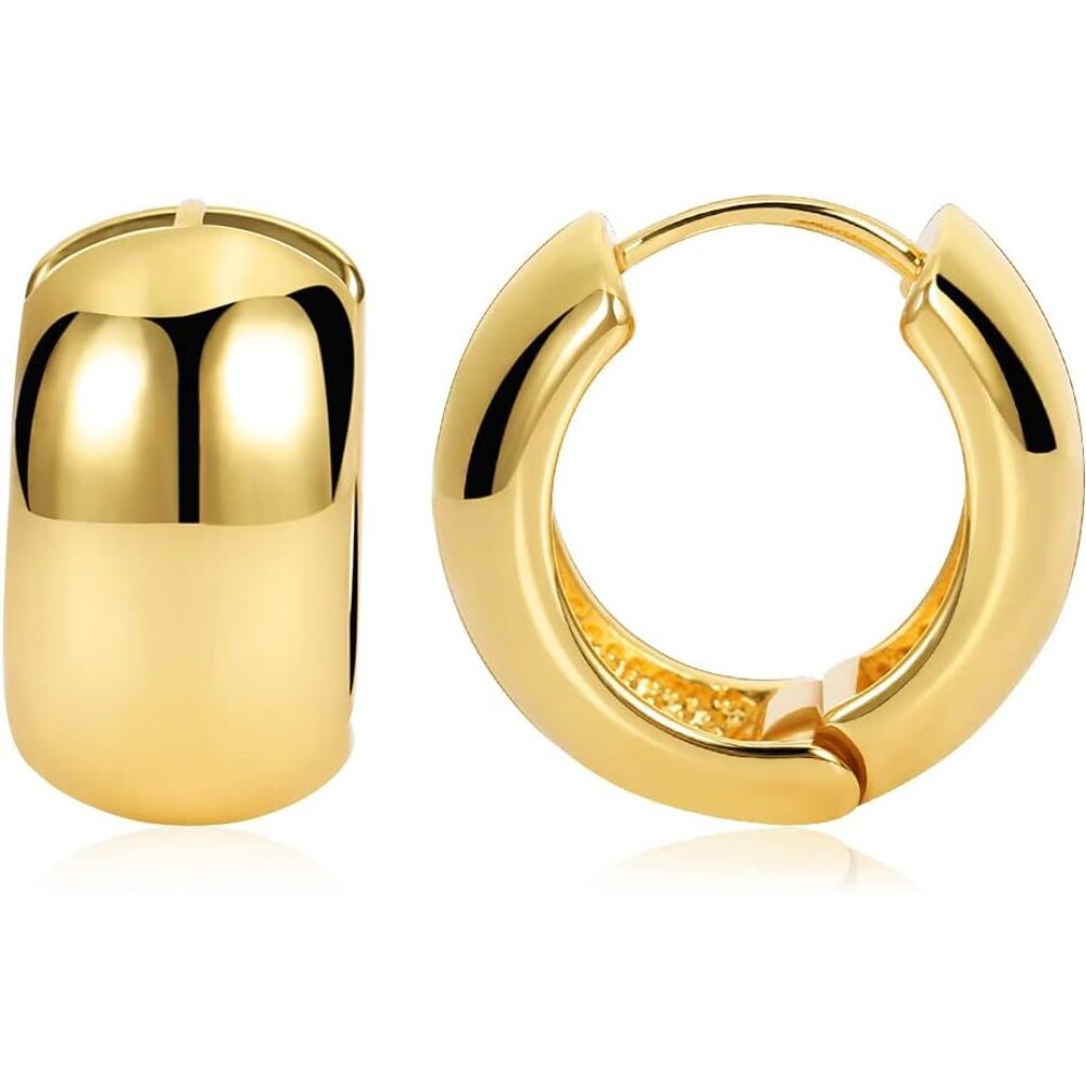 Chic 0.8-Inch Hoop Earrings - Hypoallergenic Thick Huggies For All Occasions